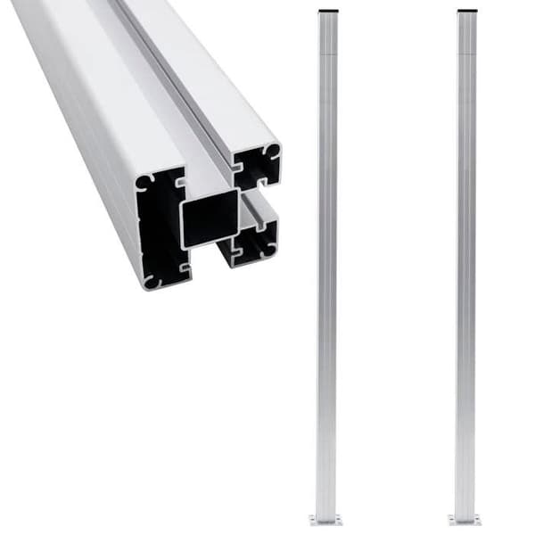 vidaXL Staketstolpar 2 st Aluminium 185 cm