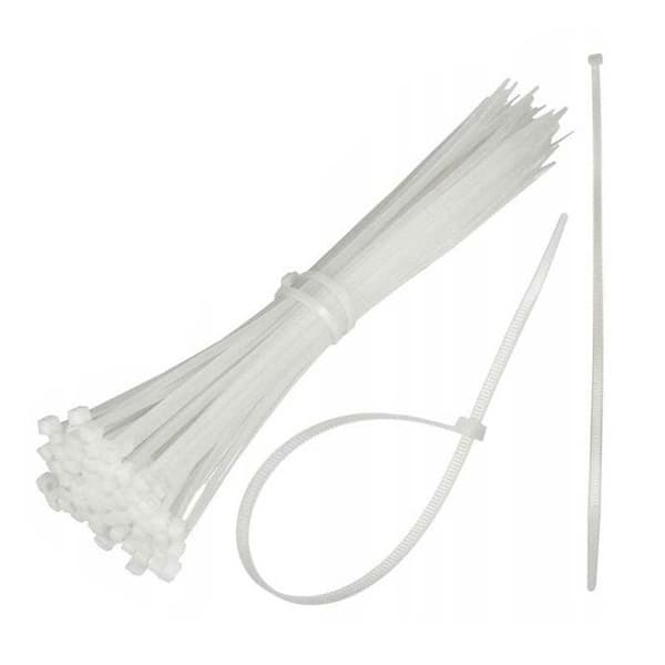 Plastslips - BRADAS - 150 mm - Vit - Nylon PA66 - Förpackning med 100