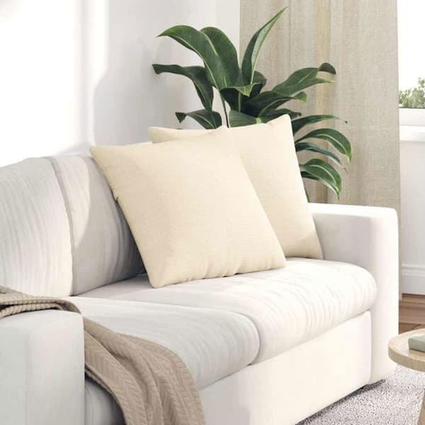 Coussin Vidaxl Soffkuddar 2 st Kräm 50 x 50 cm