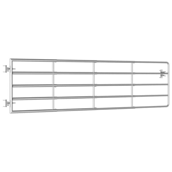 vidaXL 5-Bar Gate Stål (115-300)x90 cm Silver