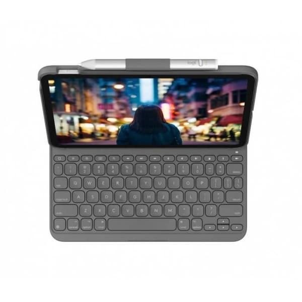 Tangentbordsskal - LOGITECH - Slim Folio - iPad (10:e generationen) - Trådlös - Grafit