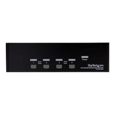 STARTECH USB KVM-switch - 2 DVI-skärmar - För 4 datorer med ljud