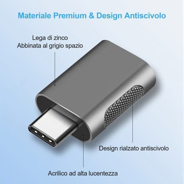 HORJOR USB-C till USB-A-adapter (USB 3.0) OTG, 5 Gbps, LED, plug-and-play