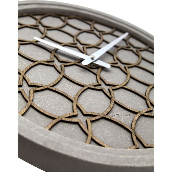 NEXTIME Concreto Love väggklocka - Trä - Grå - Ø 39,5 cm