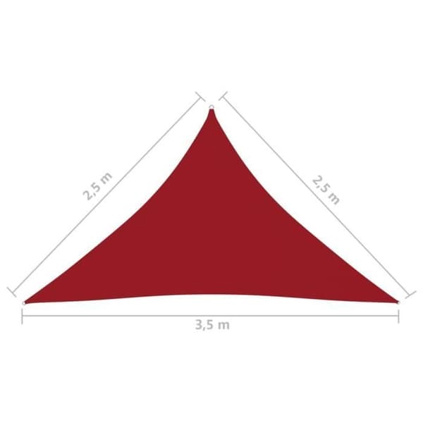 vidaXL Solskydd Tyg Oxford triangulär 2,5x2,5x3,5 m Röd
