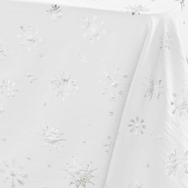 Rektangulär duk 140x240 cm mikrofiber tryckt metallisk effekt Astrelia - Vit/Silver