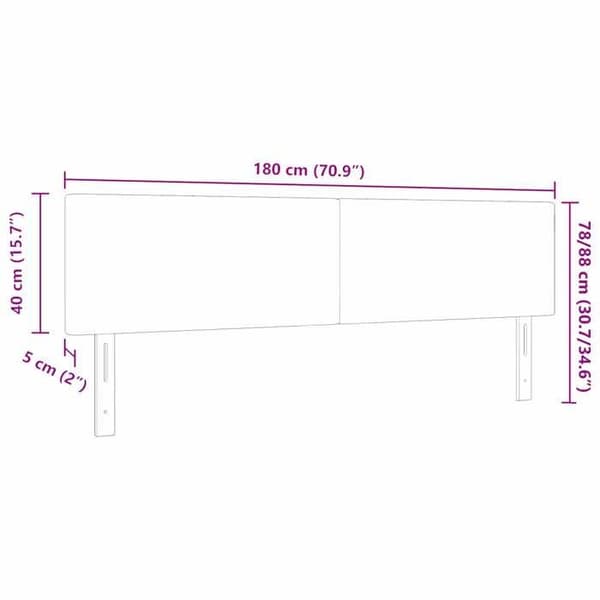 vidaXL Sänggavel Ljusgrå 180 cm Sammetstyg 42007061