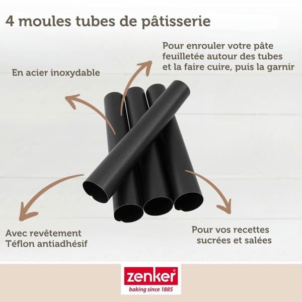 Set med 4 bakformar i tub 13 x 2,5 cm Zenker
