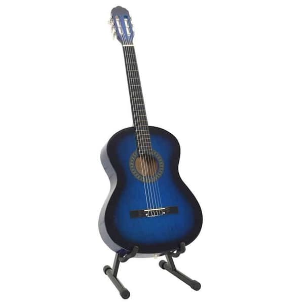 vidaXL nybörjare klassisk gitarrset 12 st Blå 4/4 39"