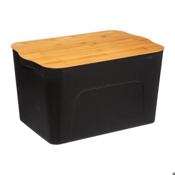 Plastlåda med bambulock 24L