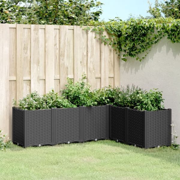 Svart plantering 160x120x53 cm polypropen