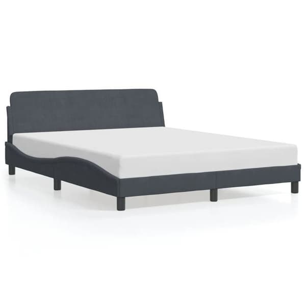 vidaXL Dover sängram mörkgrå 160x200 cm sammet 373213