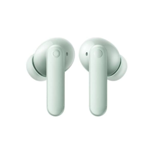 Inget CMF Buds 2 Bluetooth-hörlurar med avancerad brusreducering grön ljus.
