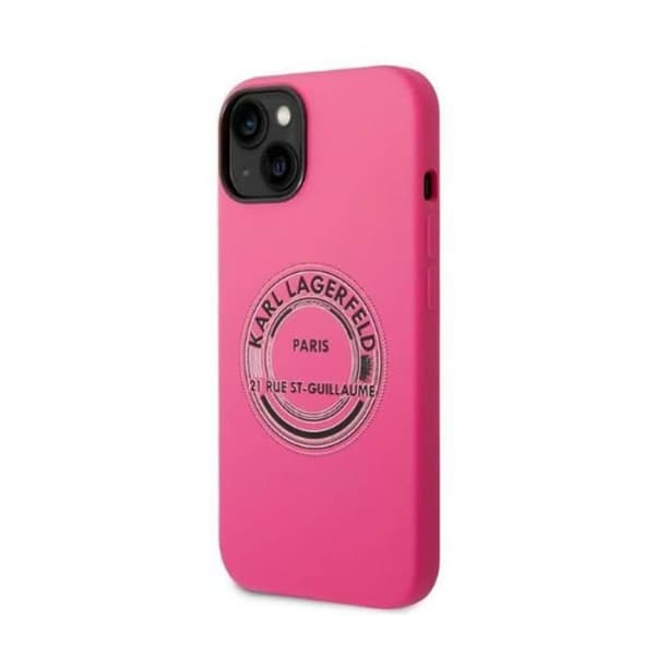 Karl Lagerfeld Silikonfodral iPhone 14 Plus - Rosa, mikrofiberfoder