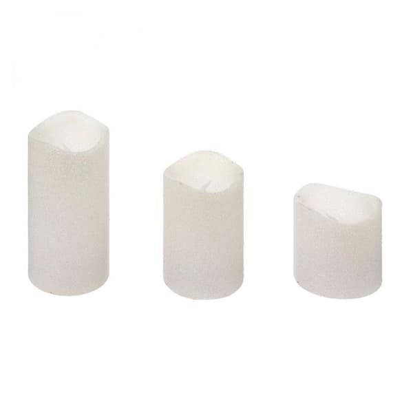 Set med 3 LED-ljus "Glitter" 10cm Vit