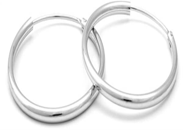 Örhängen - BENETO - AGUC351/N - Silver 925 - Diameter 2 cm - Eleganta hoops