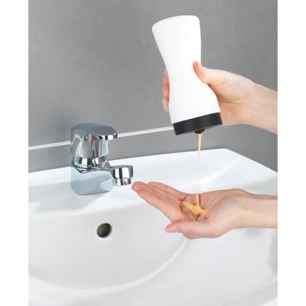 Återfyllbar diskmedelsdispenser - WENKO - Easy Squeez-e - 250 ml - Silikon - Vit