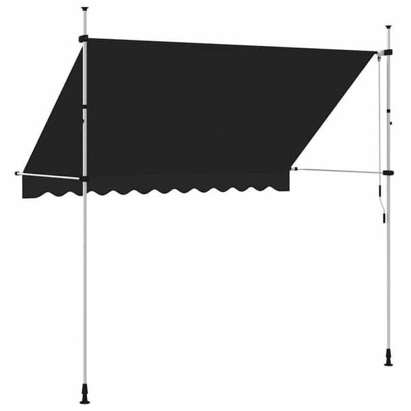 Fällbart markis - vidaXL - 300 cm - Antracit - Polyester - Manuell
