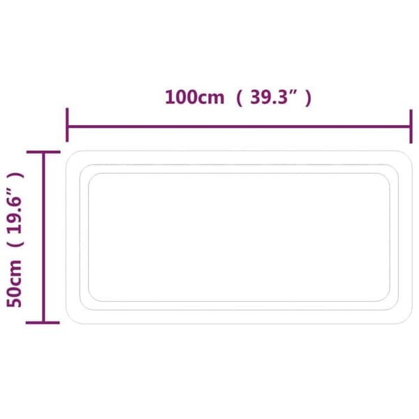vidaXL LED badrumsspegel 100x50 cm 151792