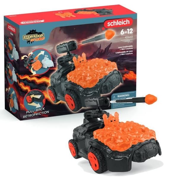 Bilset med fantastisk figur - SCHLEICH - ELDRADOR CREATURES - Lava Crashmobile - Inkluderar mini skapelse