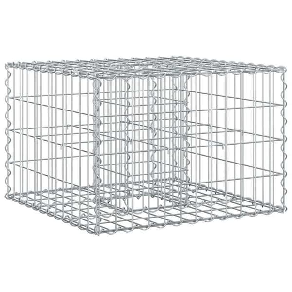 vidaXL Hög säng gabion Silver 42033317