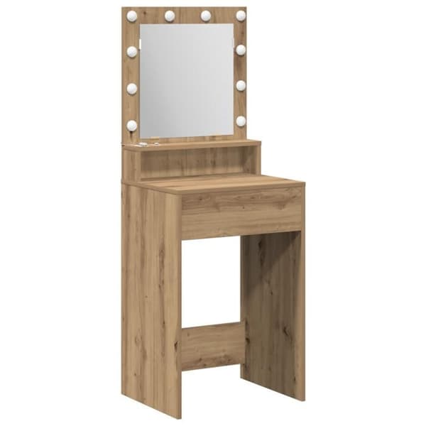 Coiffeuse - Ek Artisan - LED-belysning - 50x41x135 cm - Förvaring ingår