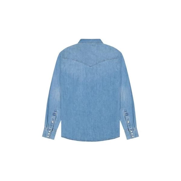 Wrangler Western Mid Light Wash Jeansskjorta - blå