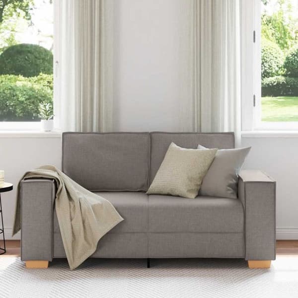 Soffa 2 platser Taupe 120 cm Tyg