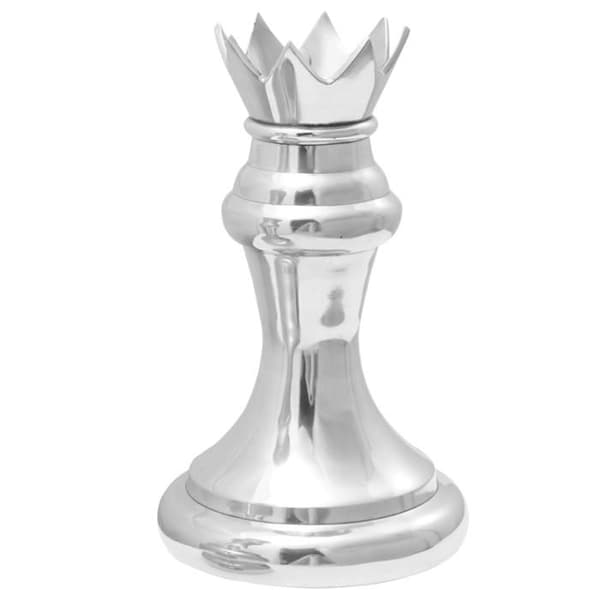Skulpturer av schack 2 st Silver Aluminium
