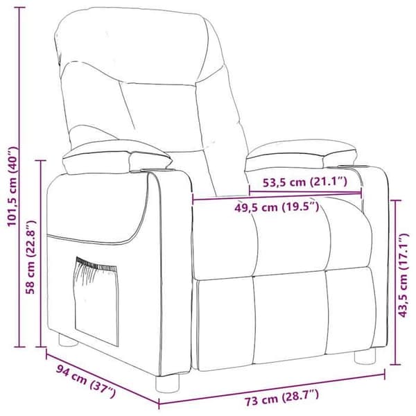vidaXL Massagefåtölj Mörkgrön Tyg 339098