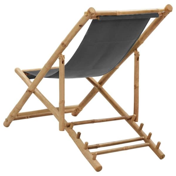 vidaXL terrassstol bambu och canvas mörkgrå