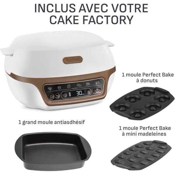 Bakugn - TEFAL - Cake Factory YY5726FG - 5 automatiska program - Formar ingår - 1100W