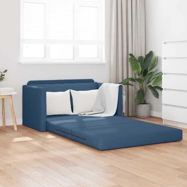 vidaXL Soffa-säng 110cm Blå tyg 4106698