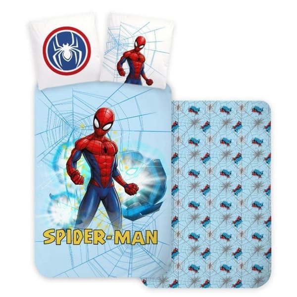 Spiderman Barnsängkläder Ljusblå 100×135 cm, 40×60 cm