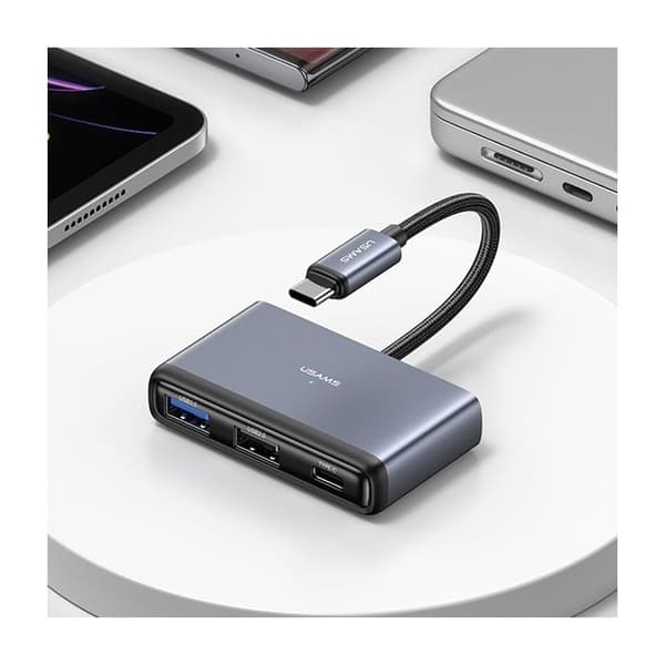 Adapter Hub - USAMS - 5 i 1 - USB 3.0 - USB-C - Snabb överföring