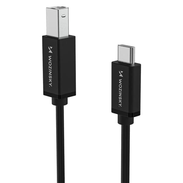 USB-B till USB-C kabel 1 m - svart
