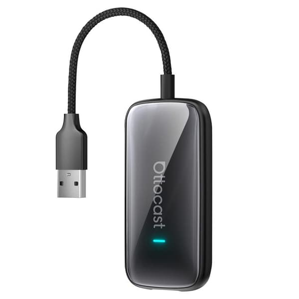 USB-adapter - AVIZAR - Ottocast - USB/USB-C - Trådlös CarPlay och Android Auto - Automatisk Bluetooth/Wi-Fi