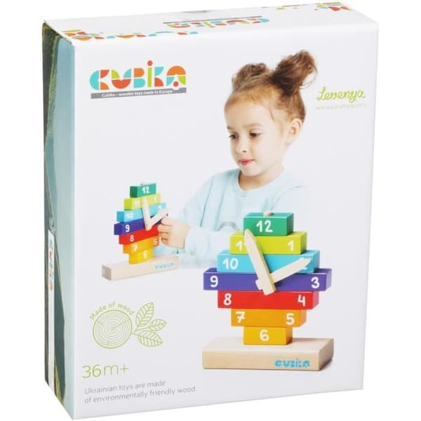 Cubika byggsats i trä Klocka""""