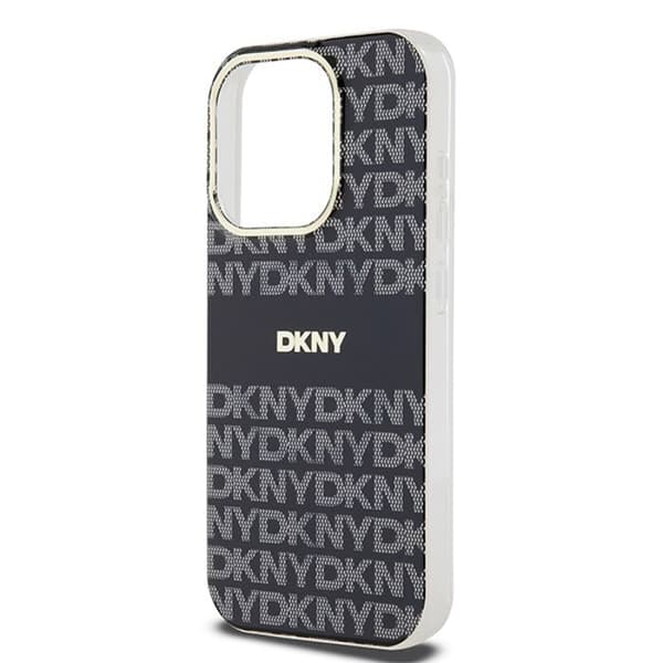 Coque iPhone 15 Pro - DKNY - IML Mono & Stripe - Svart - Optimal skydd - Elegant