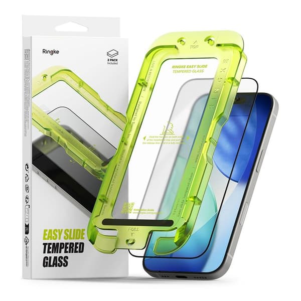 2-pack Ringke Easy Slide härdat glas skärmskydd för iPhone 17 Pro Max - Klar
