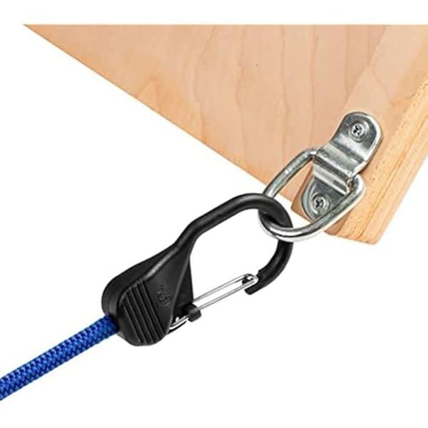 Låsjustering - NITE IZE - HookLock - Stålkarbinhake - Elastisk 8 mm - Blå