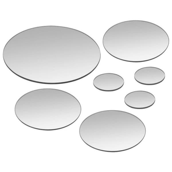 vidaXL Väggspegelset 7 st Glas Rund