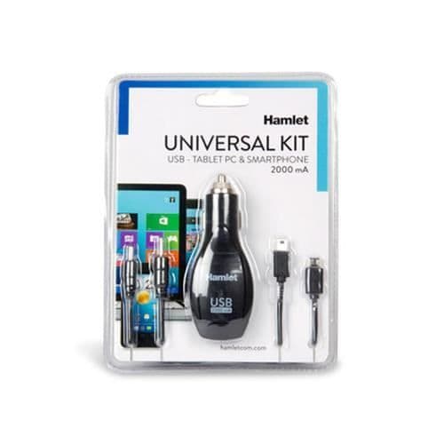 Bilstyr Chargeur - HAMLET - XPW12MOB - 1 USB-port - 1 m - Svart