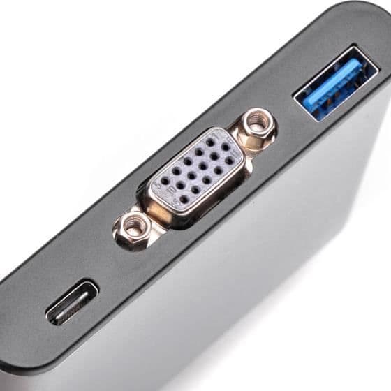 USB 3.1 Typ C Adaptator Klocka - SILVERSTONE - SST-EP06C - VGA - USB Typ A - Svart