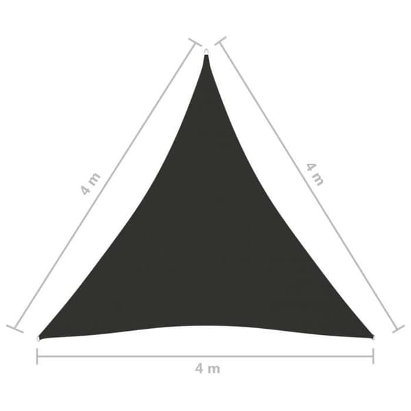 vidaXL Parasol Sail Oxford Tyg Triangulär 4x4x4 m Antracit