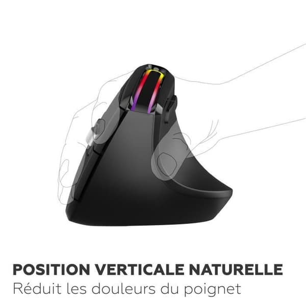 Ergonomisk mus - Trådlös - MOBILITY LAB - ML314259 - Svart