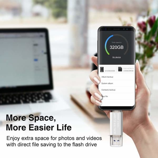 USB-minne Borlter klämma - TGX typ-c silver 256gb