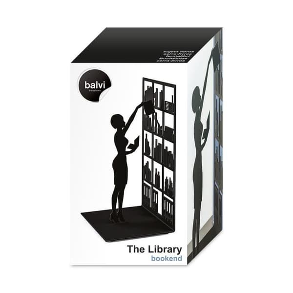 Bokstöd "The Library" Svart