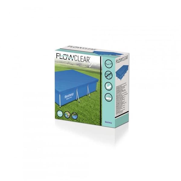 4-säsongsskydd för pool med rektangulär ram - Bestway Flowclear - 300x201cm - Blå