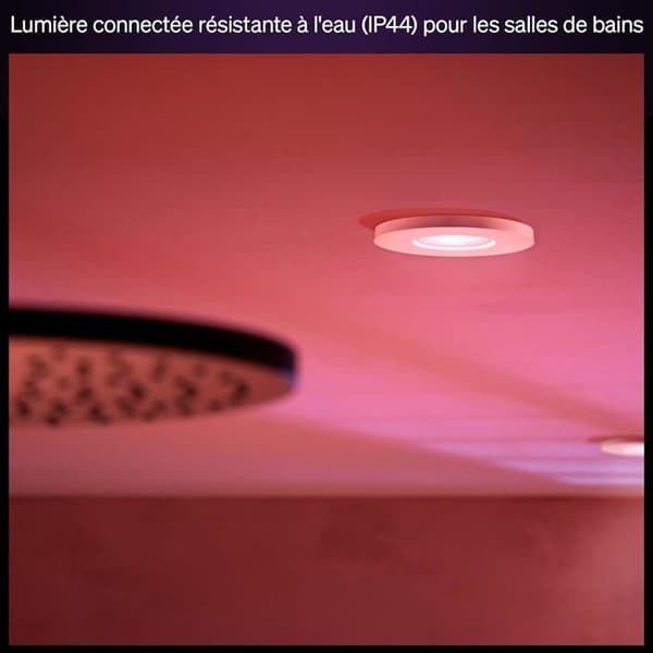 Philips Hue Xamento 1-pack inbyggda spotlights vit, smarta badrumslampor